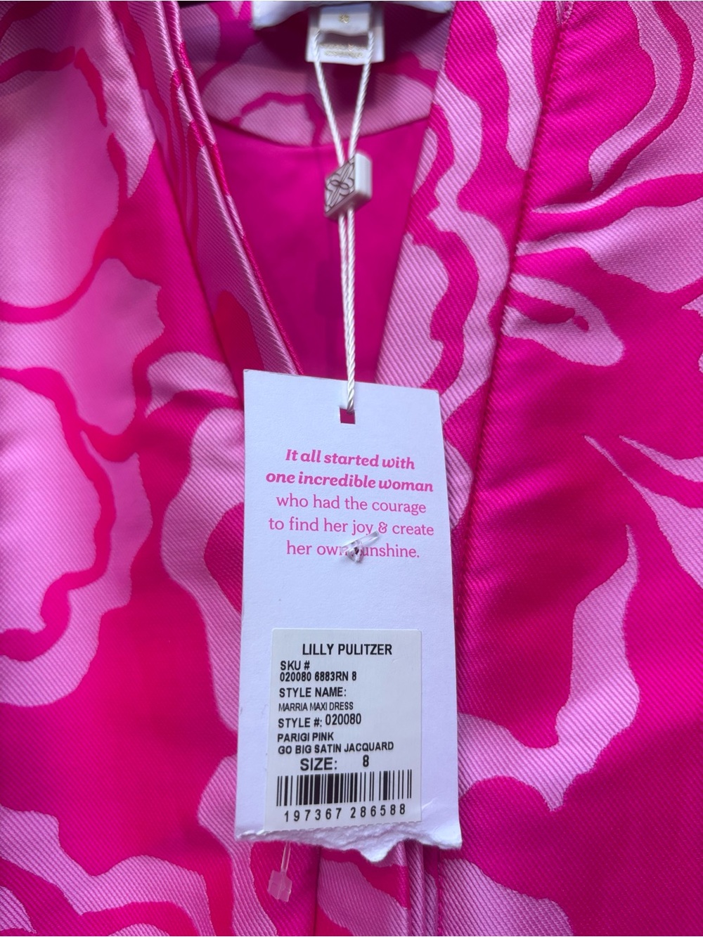 NWT Lilly Pulitzer Marria Satin Jacquard Maxi Dress Parigi Pink Floral Size 8 - Picture 7 of 16